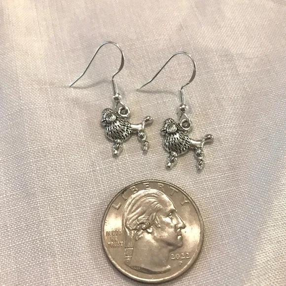 Poodle Silver Earrings Sterling - Picture 3 of 4
